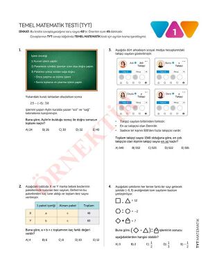 TYT MATEMATİK 10'LU Branş Denemeleri | Video Çözümlü | ÖSYM Tarzında - 5